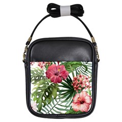 Monstera Flowers Girls Sling Bag by goljakoff