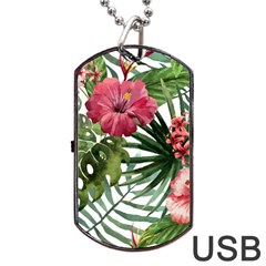 Monstera Flowers Dog Tag Usb Flash (two Sides) by goljakoff