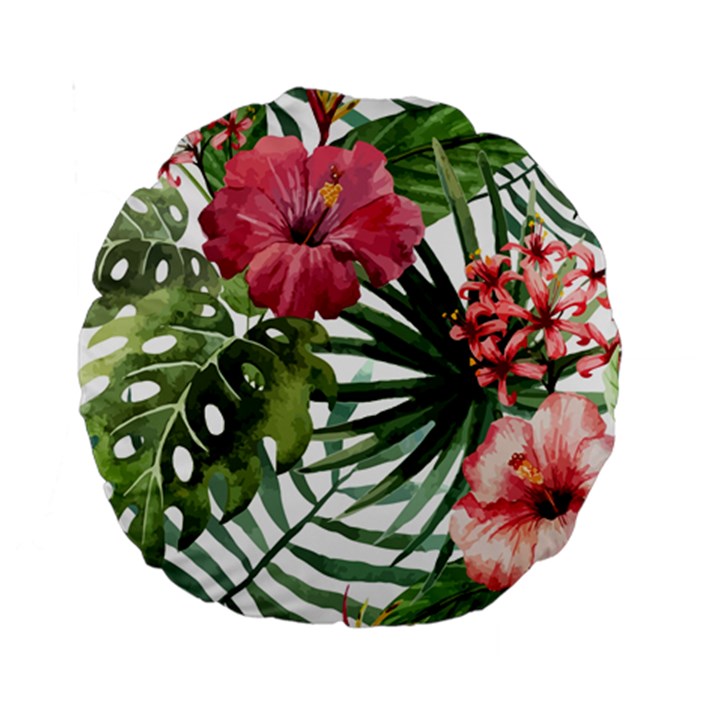 Monstera flowers Standard 15  Premium Round Cushions