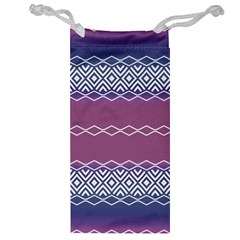 Purple Blue And White Aztec Jewelry Bag by FloraaplusDesign