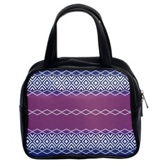 Purple Blue And White Aztec Classic Handbag (two Sides) by FloraaplusDesign