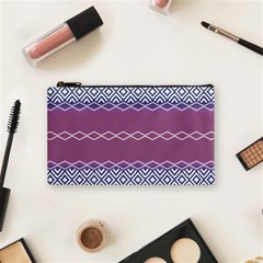 Purple Blue And White Aztec Cosmetic Bag (small) by FloraaplusDesign