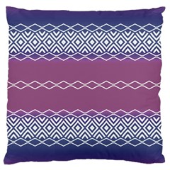 Purple Blue And White Aztec Large Cushion Case (one Side) by FloraaplusDesign