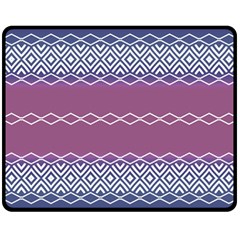 Purple Blue And White Aztec Double Sided Fleece Blanket (medium)  by FloraaplusDesign