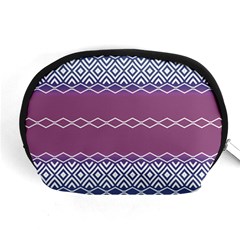 Purple Blue And White Aztec Accessory Pouch (medium) by FloraaplusDesign