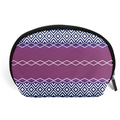 Purple Blue And White Aztec Accessory Pouch (large) by FloraaplusDesign