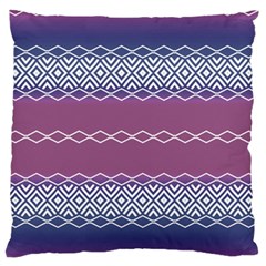 Purple Blue And White Aztec Large Flano Cushion Case (two Sides) by FloraaplusDesign