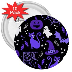 Halloween Party Seamless Repeat Pattern  3  Buttons (10 Pack) 