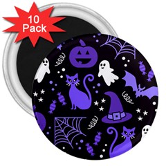 Halloween Party Seamless Repeat Pattern  3  Magnets (10 Pack)  by KentuckyClothing