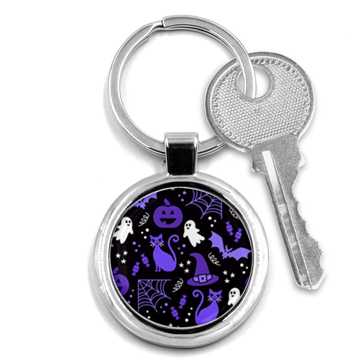 Halloween Party Seamless Repeat Pattern  Key Chain (Round)