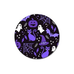 Halloween Party Seamless Repeat Pattern  Magnet 3  (round)