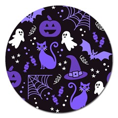 Halloween Party Seamless Repeat Pattern  Magnet 5  (round)