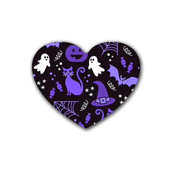 Halloween Party Seamless Repeat Pattern  Heart Coaster (4 pack) 