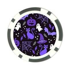 Halloween Party Seamless Repeat Pattern  Poker Chip Card Guard (10 Pack) by KentuckyClothing