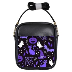 Halloween Party Seamless Repeat Pattern  Girls Sling Bag by KentuckyClothing