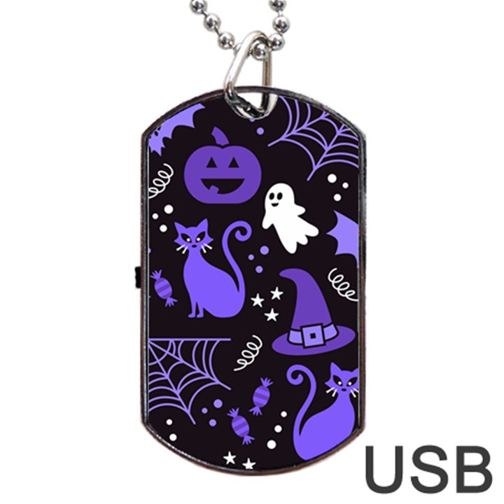 Halloween Party Seamless Repeat Pattern  Dog Tag USB Flash (One Side)