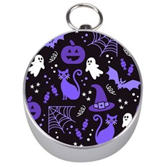 Halloween Party Seamless Repeat Pattern  Silver Compasses by KentuckyClothing