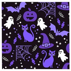 Halloween Party Seamless Repeat Pattern  Wooden Puzzle Square by KentuckyClothing