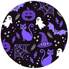 Halloween Party Seamless Repeat Pattern  Wooden Bottle Opener (round)