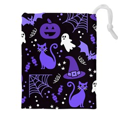 Halloween Party Seamless Repeat Pattern  Drawstring Pouch (5xl) by KentuckyClothing