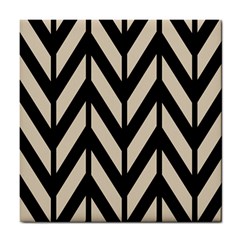 Chevrons Beige/noir Tile Coaster by kcreatif