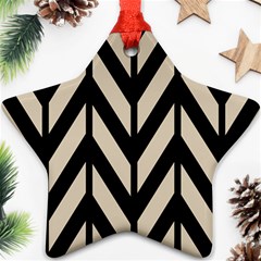 Chevrons Beige/noir Ornament (star) by kcreatif