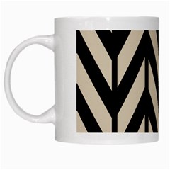 Chevrons Beige/noir White Mugs by kcreatif