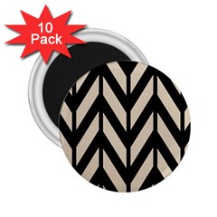 Chevrons Beige/noir 2 25  Magnets (10 Pack)  by kcreatif