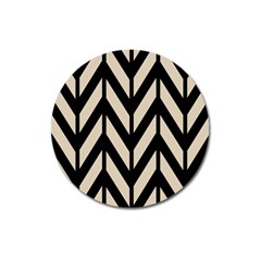 Chevrons Beige/noir Magnet 3  (round) by kcreatif