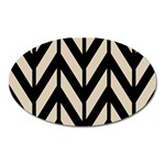 Chevrons Beige/Noir Oval Magnet Front