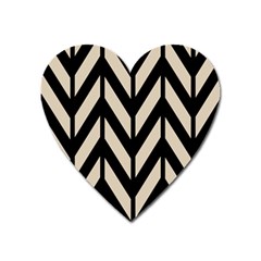 Chevrons Beige/noir Heart Magnet by kcreatif