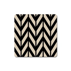 Chevrons Beige/noir Square Magnet by kcreatif