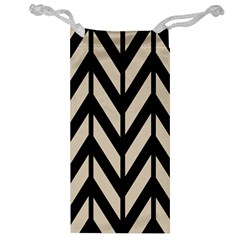 Chevrons Beige/noir Jewelry Bag by kcreatif