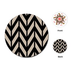 Chevrons Beige/noir Playing Cards Single Design (round) by kcreatif