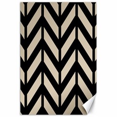 Chevrons Beige/noir Canvas 20  X 30  by kcreatif