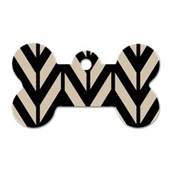 Chevrons Beige/noir Dog Tag Bone (one Side) by kcreatif