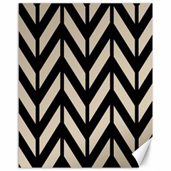 Chevrons Beige/noir Canvas 11  X 14  by kcreatif