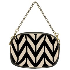 Chevrons Beige/noir Chain Purse (one Side) by kcreatif