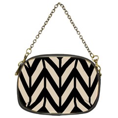 Chevrons Beige/noir Chain Purse (two Sides) by kcreatif