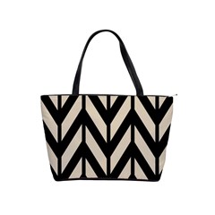 Chevrons Beige/noir Classic Shoulder Handbag by kcreatif