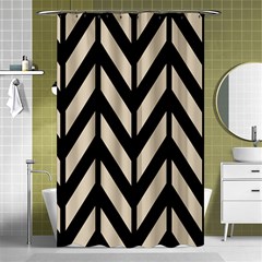 Chevrons Beige/noir Shower Curtain 48  X 72  (small)  by kcreatif