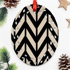 Chevrons Beige/noir Ornament (oval Filigree) by kcreatif