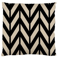 Chevrons Beige/noir Large Cushion Case (two Sides) by kcreatif