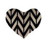 Chevrons Beige/Noir Standard 16  Premium Heart Shape Cushions Front