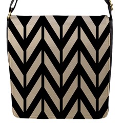 Chevrons Beige/noir Flap Closure Messenger Bag (s) by kcreatif