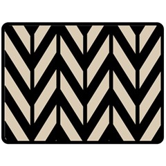 Chevrons Beige/noir Double Sided Fleece Blanket (large)  by kcreatif