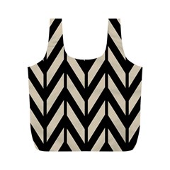 Chevrons Beige/noir Full Print Recycle Bag (m) by kcreatif