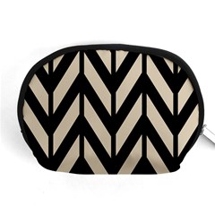 Chevrons Beige/noir Accessory Pouch (medium) by kcreatif