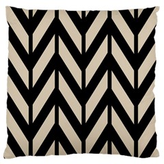 Chevrons Beige/noir Large Flano Cushion Case (two Sides) by kcreatif