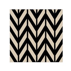 Chevrons Beige/noir Small Satin Scarf (square) by kcreatif